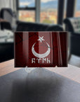 Göktürkçe Bayrak Cam Tablo