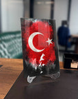 Atatürk ve Bayrak 5 Cam Tablo