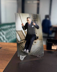Atatürk 248 Cam Tablo displayed on a desk, featuring a stylish man on a swing with elegant background.