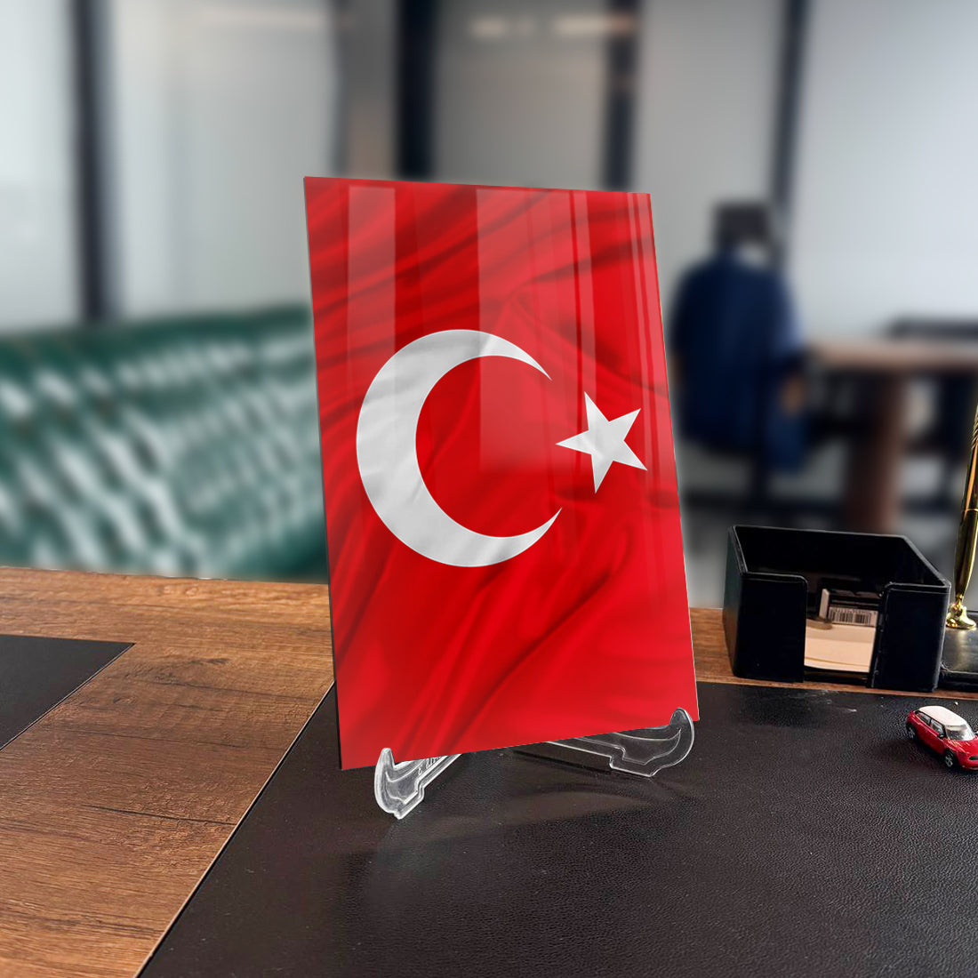 Türk Bayrağı 14 Cam Tablo, özel tasarım, yüksek kaliteli UV baskı, ofis dekoru, sağlam cam malzeme