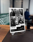 Atatürk 239 Cam Tablo with multiple portraits of Mustafa Kemal Atatürk displayed in a modern office setting.