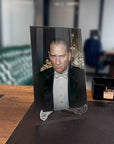 Atatürk 244 Cam Tablo in elegant office setting, showcasing detailed UV printing on high-quality glass.