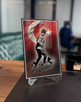 Atatürk glass tableau with Turkish flag design, featuring vibrant colors and modern decor style.