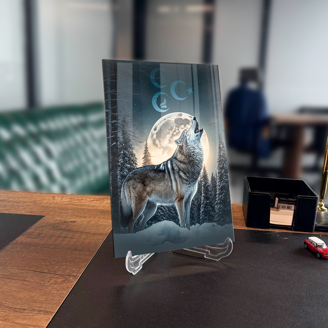 Bozkurt Üç Hilal 3 Cam Tablo, modern dekorasyon için şık tasarım, yüksek kaliteli UV baskı ile üretilmiştir.