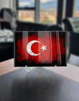 Türk Bayrağı 1 Cam Tablo