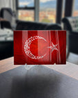 Türk Bayrağı 15 Cam Tablo, şık ve dayanıklı UV baskı ile özel tasarım cam dekor.