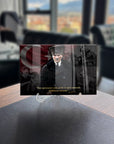 Atatürk 255 Cam Tablo with quote, high-quality tempered glass design, featuring UV printing and special packaging.