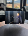Atatürk 114 Cam Tablo - SRD Concept glass artwork showcasing Atatürk teaching. High-quality tempered glass with UV printing.