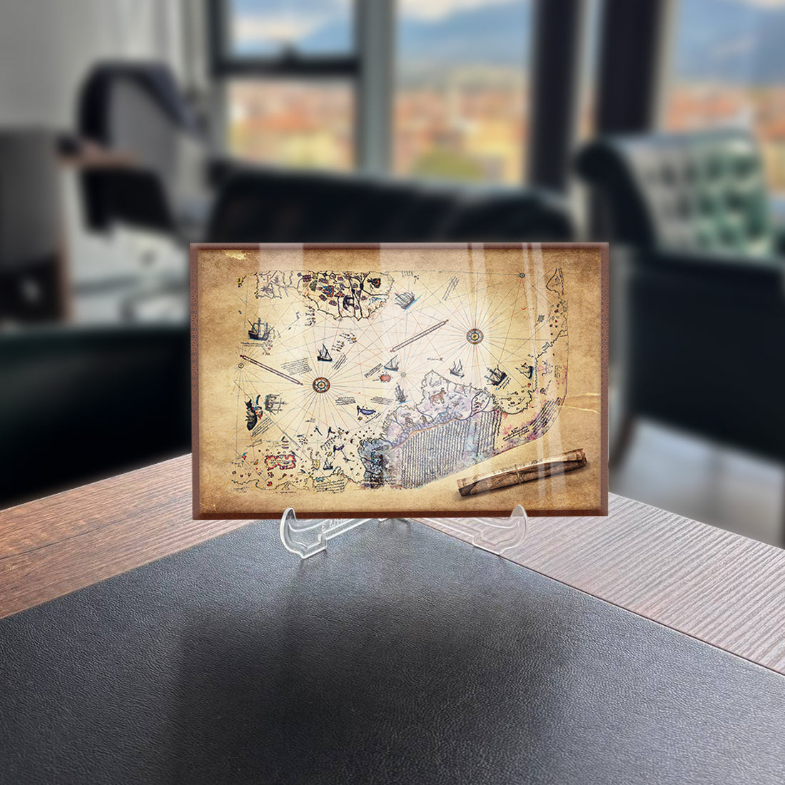 Piri Reis Haritası Cam Tablo