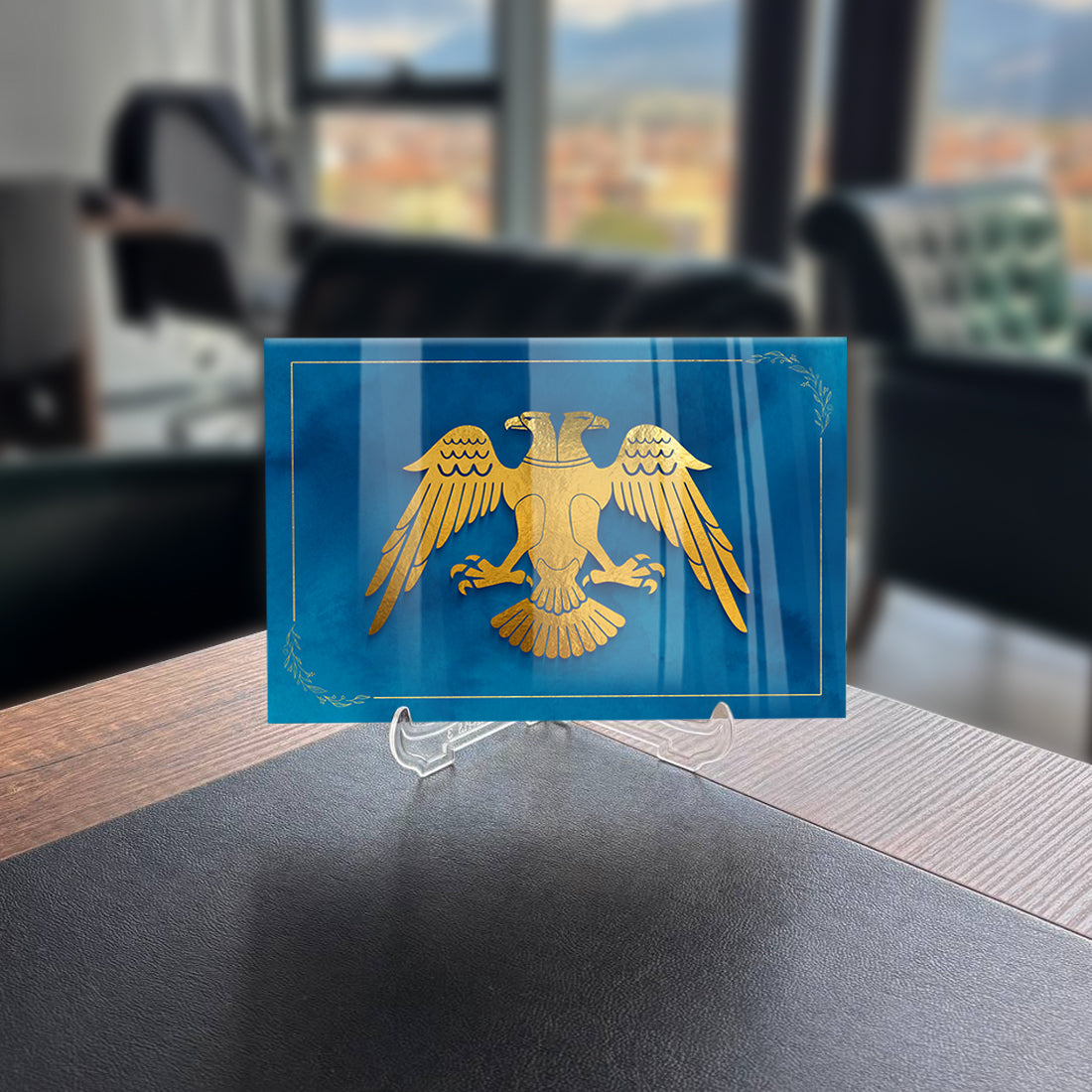 Selçuklu Bayrağı Cam Tablo, 4 mm kalınlığında temper cam, UV baskılı, yüksek kaliteli dekoratif parça.