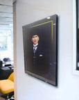 Atatürk 123 Cam Tablo on display in a modern office setting, showcasing high-quality glass art.