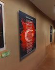 İstiklal Marşı Cam Tablo in a modern gallery, showcasing Turkish patriotism and art.