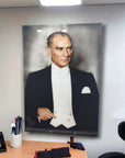Atatürk 139 Cam Tablo, modern odada yer alan yüksek kaliteli UV baskılı cam tablo