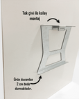 Easy wall mounting bracket for artwork, designed for 2 cm projection from the wall.