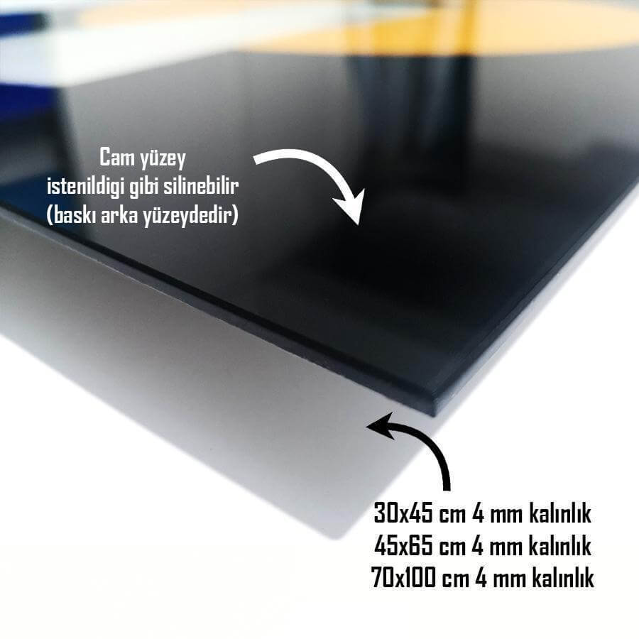 SRD Concept 4 mm kalınlığında cam tablo yüzeyi, silinebilir özellikte, farklı boyut seçenekleriyle.