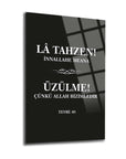 La Tahzen (Üzülme) cam tablo, UV baskılı modern dekoratif tasarım, dayanıklı 4 mm kalınlığında kaliteli cam.