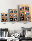 Özel tasarım 3 farklı çerçevede duvara asılmış fotoğraf çerçeveleri, modern oturma odası dekorasyonu.
