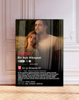 Cam tablodaki 'Bir Aşk Hikayesi' filmi afişi, Loveflix platformuna ait, döşeme arka planda.