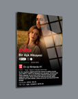 Loveflix film poster 'Bir Aşk Hikayesi' featuring couple, top 10 films, romance, comedy, and drama genres.