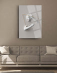 Modern wall art featuring a woman in a geometric design, perfect for contemporary home decor.