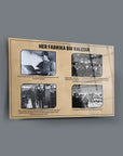 Atatürk 119 Cam Tablo with historical factory photos and quotes, showcasing craftsmanship and industrial heritage.