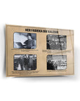 Atatürk 119 Cam Tablo with historical factory images and quotes, showcasing the importance of factories.
