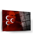 Bozkurt Üç Hilal Atatürk 1 Cam Tablo, UV baskı ile özel tasarlanmış, yüksek kaliteli, dayanıklı cam tablo