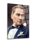 Elegant wall art featuring a distinguished man in a tuxedo with a boutonniere, showcasing modern design aesthetics.