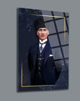 Atatürk 123 Cam Tablo with elegant design and UV printing on high-quality glass surface.