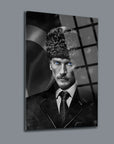 Atatürk Yapay Zeka 2 Cam Tablo, yüksek kaliteli temperli cam, özel UV baskı ve modern tasarım ile şık bir dekorasyon.