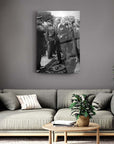 Atatürk 128 Cam Tablo showcasing a historical figure in a stylish living room setting.