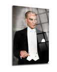 Atatürk 139 Cam Tablo, temperlenmiş yüksek kaliteli cam, özel tasarım UV baskı, modern sanat dekoru.