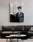 Atatürk cam tablo, Bandırma gemisi, modern oturma odası dekoru, SRD Concept tasarımı.