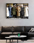Atatürk 157 Cam Tablo featuring historical figures, decorative glass art for modern interiors.