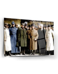Atatürk 157 Cam Tablo featuring Azerbaijani-Russian delegation from Afyon Çay 1922 in high-quality UV printed glass.