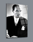 Atatürk 160 Cam Tablo - 4 mm kalınlığında temperli cam, şık tasarım, UV baskı, dayanıklı ve kaliteli.