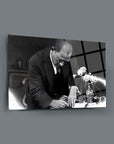 Atatürk 161 Cam Tablo, şık tasarım, kaliteli temperli cam, UV baskı ile hazırlanmış, dayanıklı ve şık dekoratif ürün.