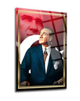 Atatürk 166 Cam Tablo, UV baskı ile tasarlanmış 4 mm kalınlıkta temperli cam tablo.