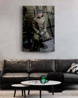 Atatürk 169 Cam Tablo displayed in a modern living room setting on a wall.