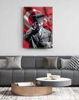 Atatürk 176 Cam Tablo, modern oturma odası dekorasyonu, kırılmaya dayanıklı cam ile tasarlanmış şık sanat eseri.