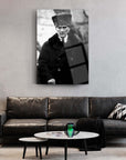 Atatürk 186 Cam Tablo, temperli cam ile tasarlanmış şık dekoratif duvar sanatı.
