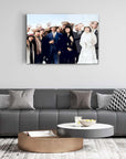 Atatürk and Turkish women depicted in a high-quality glass print, showcasing historical significance in modern decor.