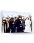 Atatürk and Turkish women in historic gathering captured on SRD Concept tempered glass art piece.