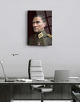 Atatürk 196 Cam Tablo in a modern office, showcasing a stylish portrait design on high-quality glass.