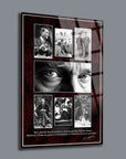 Atatürk 198 Cam Tablo featuring iconic images and quotes in a sleek glass design.