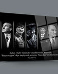 Atatürk 200 Cam Tablo, UV baskılı cam, 4 mm kalınlık, şık tasarım ve özel ambalaj ile koruma.