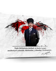 Atatürk 203 Cam Tablo featuring Turkish flag and inspirational quote about civilization progress.
