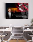Atatürk 204 cam tablo, kaliteli UV baskı ile tasarlanmış, modern dekor için ideal bir duvar sanatı.