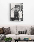 Atatürk 213 Cam Tablo, vintage style art on wall above a cozy sofa, featuring high-quality UV print.