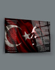 Atatürk İstiklal Marşı Gençliğe Hitabe 2 Cam Tablo
